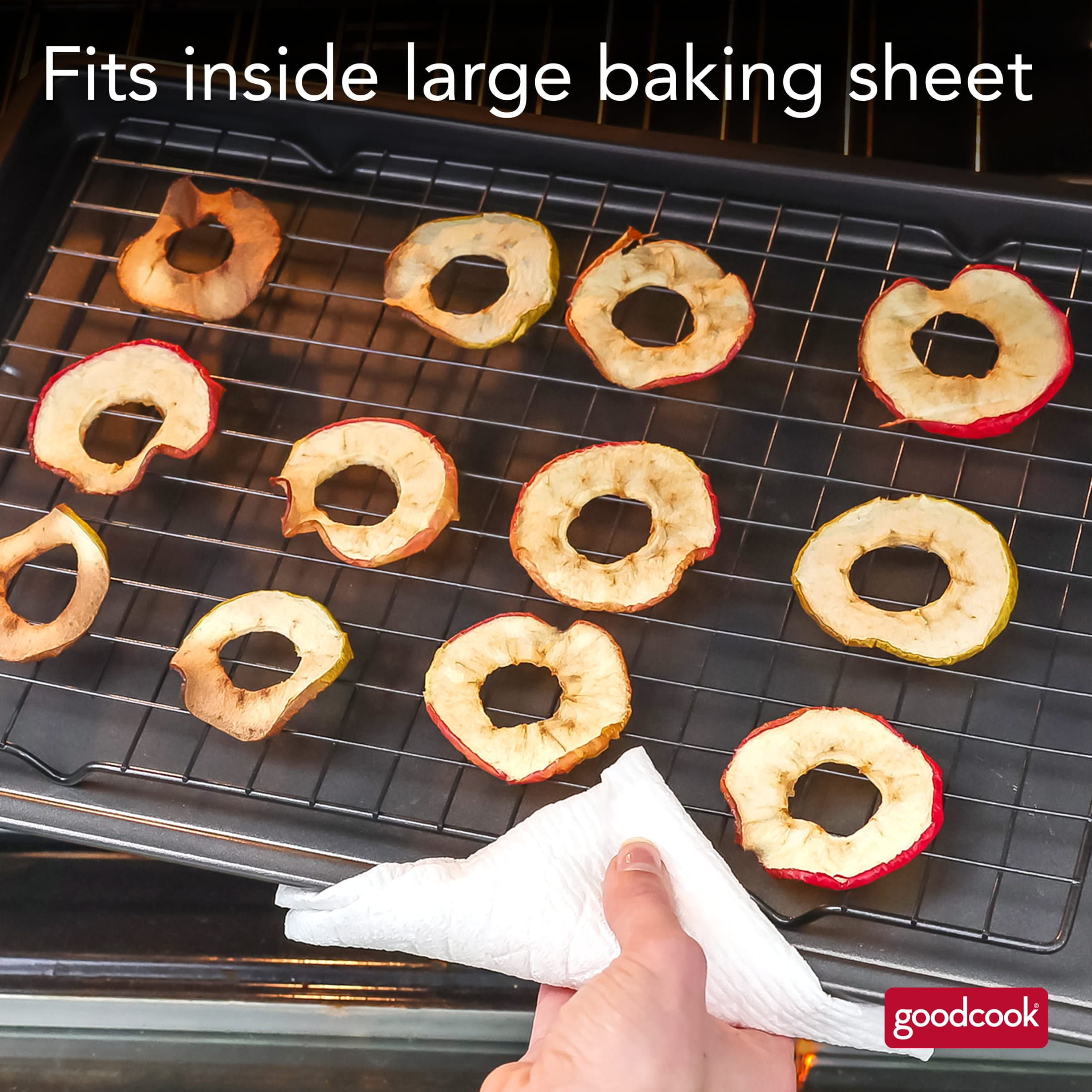 (4 pack) GoodCook PRO 15" x 10" Nonstick Steel Wire Rectangle Cooling Rack
