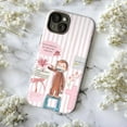 thumbnail image 5 of Curious Monkey Inspirational Phone Case, Pink Stripe Bible Verse & Cross Cover for iPhone 17 16 15 14 13 12 11 Pro Plus Mini, 5 of 6