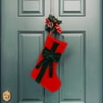 thumbnail image 5 of Anhility Large Christmas Stockings Soft Flocked Fabric Christmas Stockings with Bow Hanging Decorations for Fireplace Holiday Party Wall Mantle Christmas Tree, 17.72x10.63in, 5 of 6
