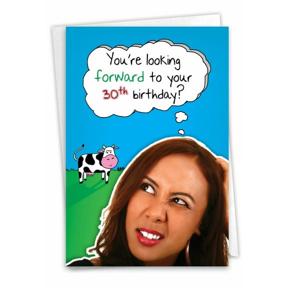 NobleWorks Funny 30th Milestone Birthday Greeting Card with 5 x 7 Inch Envelope (1 Card) Bday Wrong Direction 0983