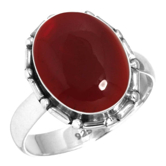 925 Silver Ring For Women - Teens Red Garnet Quartz Stone Silver Ring Size 6 January Birthstone Hand Made Silver Ring Size 6 Gift For Wife On Halloween 925 Silver Jewelry With Gemstone