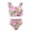 Pink, variant on NIPAXO Girls Two Piece Swimsuit Flutter Ruffle Strap Tankini Top Bikini Bottom Floral Butterfly Swimwear for Toddler Little Kids Age 9-10 Years