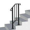 thumbnail image 2 of Zimtown Handrail for Stairs Outdoor Steps Handrail Fits 1 or 2 Steps Wrought Iron Handrail, 2 of 12