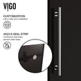 thumbnail image 3 of VIGO Elan 68 to 72 in. W x 74 in. H Sliding Frameless Shower Door in Stainless Steel with 3/8 in. (10mm) Black Tint Glass, 3 of 14
