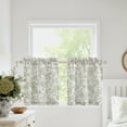 thumbnail image 5 of NICETOWN Grey Cafe Curtains for Small Window, Linen Kitchen Curtains Rod Pocket Vintage Floral Light Filtering Semi Sheer Linen Drapes for Bedroom Bathroom, 26"x24", 2 Panels, 5 of 8