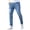 Blue, variant on Men's Slim Fit Skinny Jeans Distressed Moto Biker Denim Pants Hip Hop Stretch Straight Leg Flex Waist,Blue S