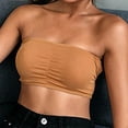 thumbnail image 6 of Jinhomg Women Bandeau Bra Padded Strapless Bralette Bra Seamless Bandeau Tube Top Bra Yellow Free Size, 6 of 7