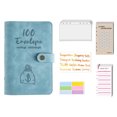 thumbnail image 1 of Book 100 Envelopes Money Saving Challenge Budget Binder PU Leather Cover with Cash Envelope PVC Pocket Zipper/Budget Cards   /Lable Stickers  as Money Organizer System Saving, 1 of 7