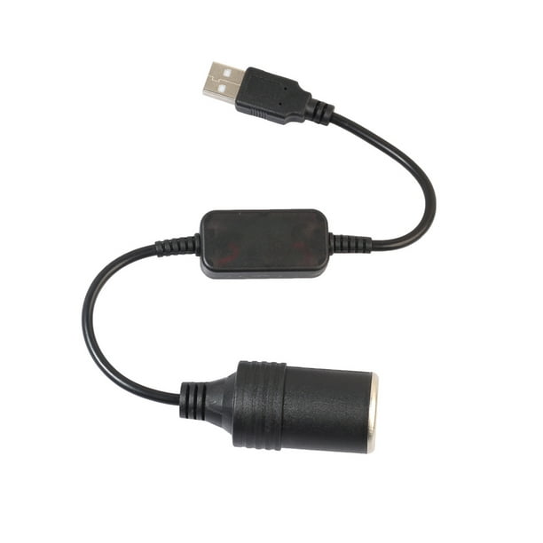 USB 5V a 12V Encendedor de cigarrillos de coche Toma de corriente Convertidor hembra Cable de adaptador de PVC Cable de línea Speravity PJ6728-00