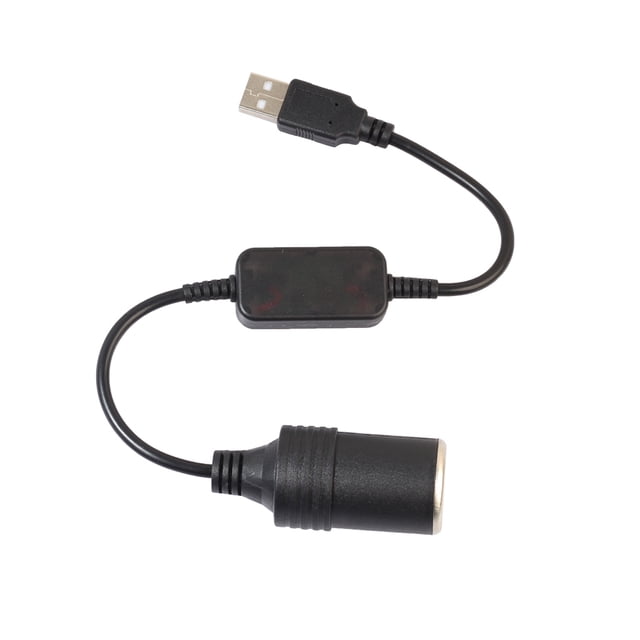 USB 5V a 12V Encendedor de cigarrillos de coche Toma de corriente Convertidor hembra Cable de adaptador de PVC Cable de línea tholdsy PJ6728-00