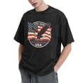 thumbnail image 2 of USPEED Vintage Washed Oversized Patriotic T-Shirt, USA 250th Anniversary 1776-2026 Bald Eagle American Flag Circular Badge Graphic Short Sleeve Crewneck Casual Top for Men Women, 2 of 6