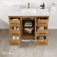thumbnail image 4 of Eviva Curio 42"W x 18"D Walnut Bathroom Vanity with White Carrara Quartz Countertop and Undermount Porcelain Sink, 4 of 11