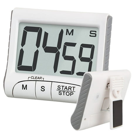 Digital Kitchen Timer & Stopwatch, Large LCD Display Digits, Loud Alarm, Magnetic