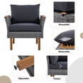 thumbnail image 6 of 9-Piece Patio Rattan Furniture Set, Outdoor Conversation Set, Acacia Wood Legs and Tabletop, Sectional Sofa Set with Coffee Table and Cushion, Gray, 6 of 9