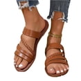 thumbnail image 2 of Willtoo Women's Strappy Slide Flat Sandal Comfortable Open Toe Summer Beach Vacation Shoes Dress Cute Slip On Braided Sandals, 2 of 5