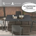 thumbnail image 4 of Outsunny Outdoor Dining Table w/ Aluminium Frame, Garden Table, Dark Grey, 4 of 10