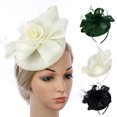 thumbnail image 2 of Chapeau Fascinateur pour Femmes Fleur à Double Usage Serre-Tête Derby Chapeau Fascinateur Pince à Cheveux, 2 of 10