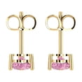 thumbnail image 4 of 1.5 Ct Heart Cut Studs Pink Crystal 18K Yellow Solid Gold Everyday Dainty Earrings Push Back, 4 of 7
