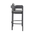 thumbnail image 3 of Armen Living Menorca Outdoor Patio Counter Height Bar Stool in Aluminum with Grey Cushions, 3 of 7