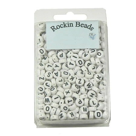 Vintage Spacer - 1000 Mixed White Acrylic Alphabet /Letter