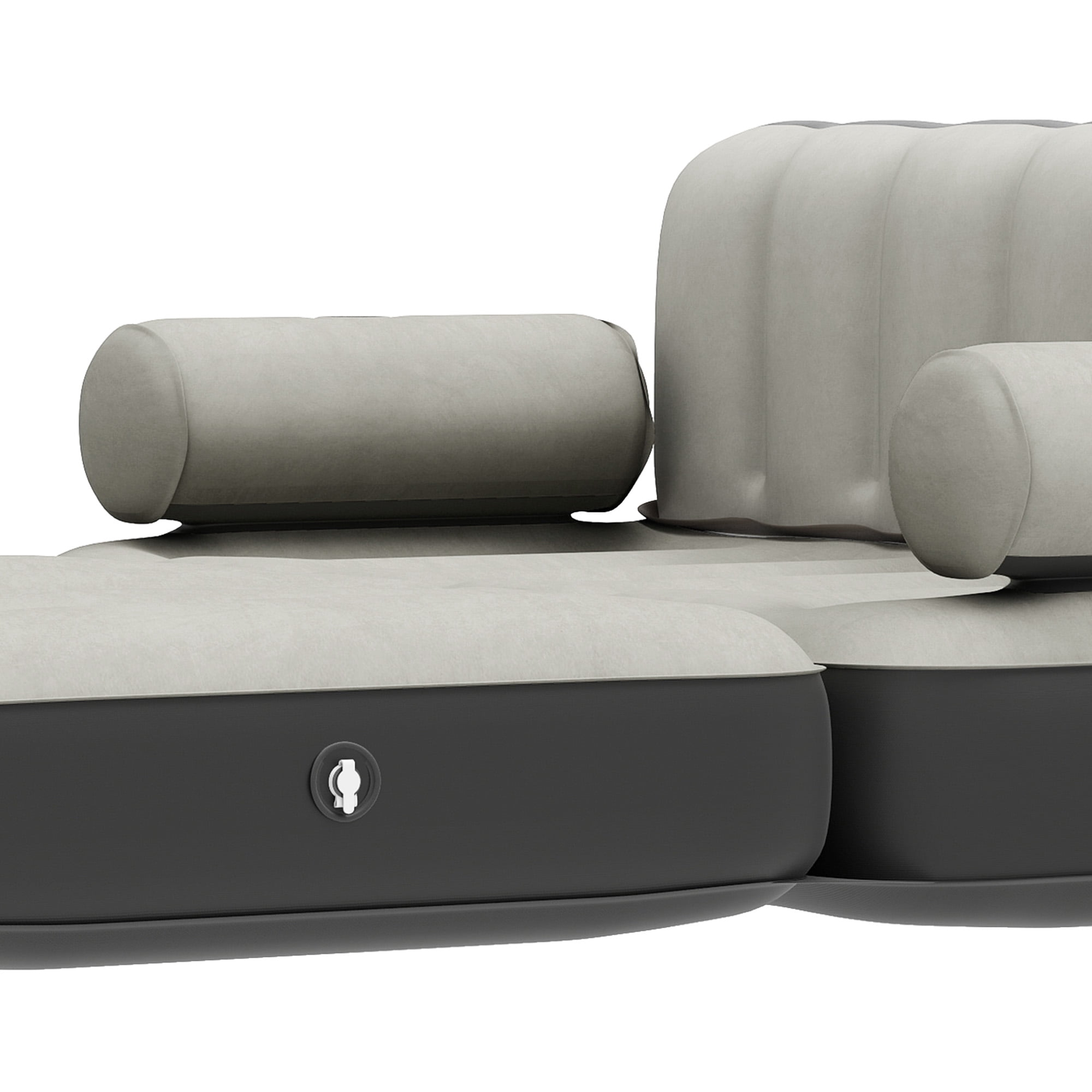 Uforic Queen Size Air Mattress with Built-in Air Pump, Black Bed Skirt and Gray Top Including Repair Kit and Storage Bag, Supports Inflation/Deflation