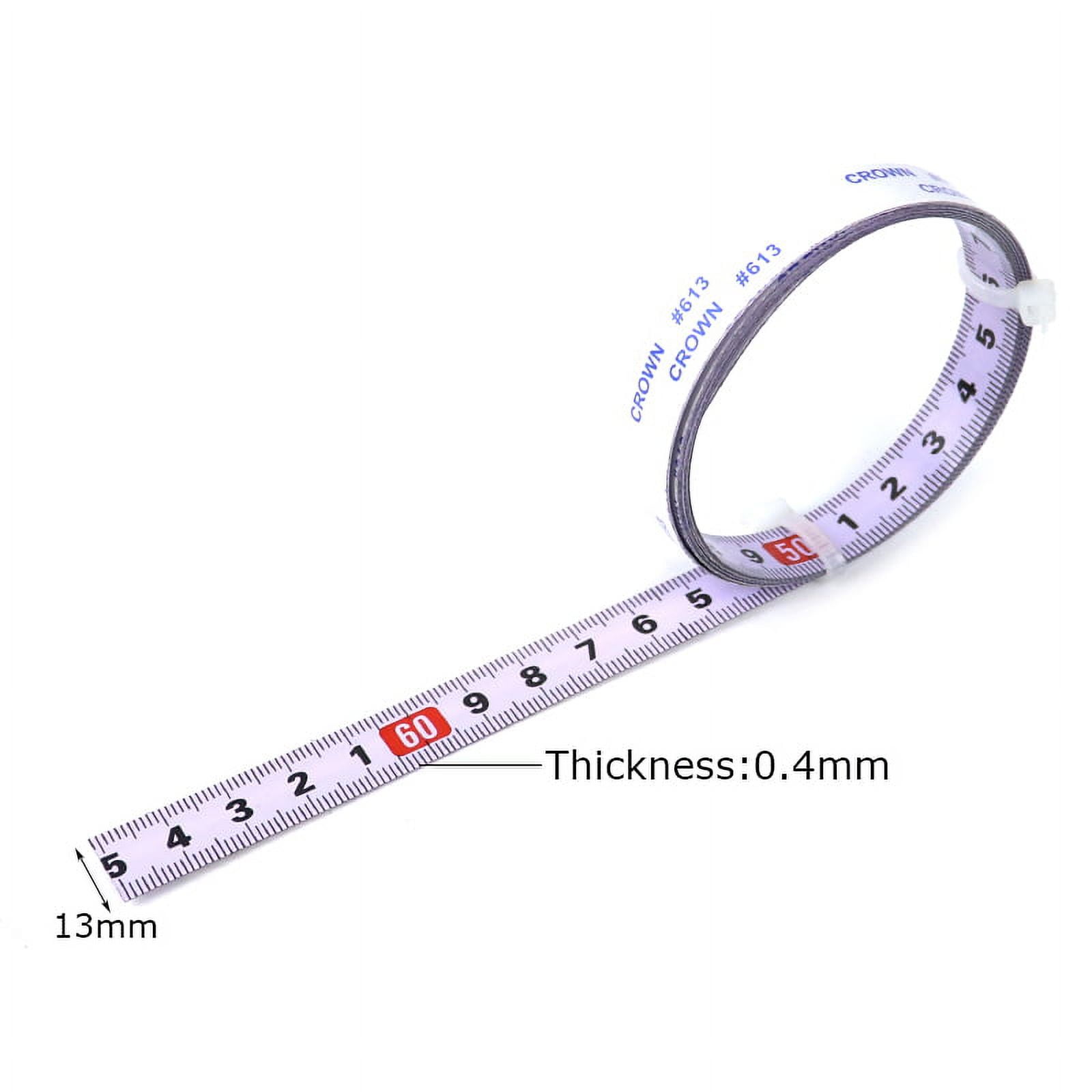 0.5 ” Wide – “1/2MY” – Metric Adhesive Metal Ruler – 2 Meters Long – 1mm  Graduations – Oregon Rule Co.