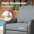 thumbnail image 5 of XIZZI 2 Pieces Wicker Outdoor Patio Furniture High Back Rattan Conversation Set All Weather Patio Chair Set with Cushions for Balcony, Dark Gray, 5 of 8