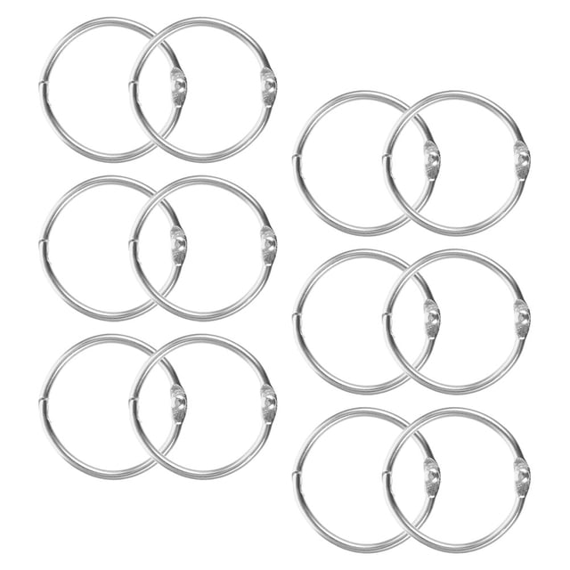 unbranded 12Ud Anillas Metálicas Para Encuadernar Color Plata Uso Diario Resistente