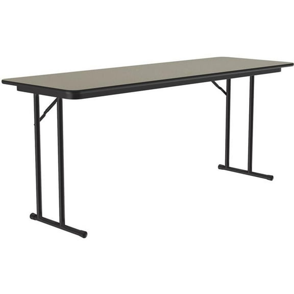 Correll 3/4" High Pressure Folding Seminar Table with Off-Set Leg Natural Sand