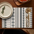 thumbnail image 4 of Rustic Style Artistic Bohemian Flax Placemats Set of 6, 12x18 Inch Classic Tribal Vintage Table Mats, Washable Earthy Ethnic Decor for Kitchen or Dining Room, 4 of 5