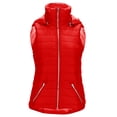 thumbnail image 3 of Cindysus Women Outwear Solid Color Coat Zip-Up Waistcoat Holiday Jacket Lightweight Puffer Vest Red M, 3 of 7
