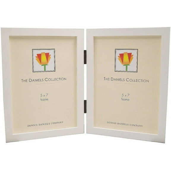The Original DANIELS W41  GALLERY classic white 5x7 wood hinged by Dennis Daniels - 5x7