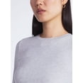thumbnail image 3 of Scoop Women’s Stretch Cotton Blend Crewneck Tee with Long Sleeves, Sizes XS-XXL, 3 of 5