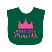 Inktastic Birthday Princess, Little Princess, Crown, Stars Girls Baby Bib