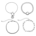 thumbnail image 1 of 4pcs Bracelets Simple Multi Layer Metal Chain Buckle Bracelet Bohemian Fashion Layered Bracelet, 1 of 4