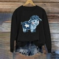 thumbnail image 5 of Sexlip Womens Floral Print Sweatshirt Crew Neck Design Warm Fabric Relaxed Silhouette for Casual Hangouts Black XS, 5 of 5