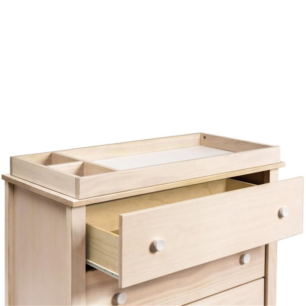 Pemberly Row Wood 3-Drawer Dresser with Removable Changing Tray in Natural