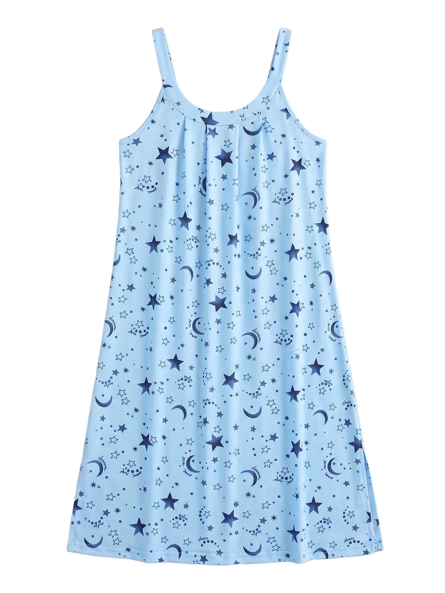 Avidlove Womens Nightgowns Sleeveless Sleepwear Camisole Sleep Dress Wide Strap Pleated Nightshirt
