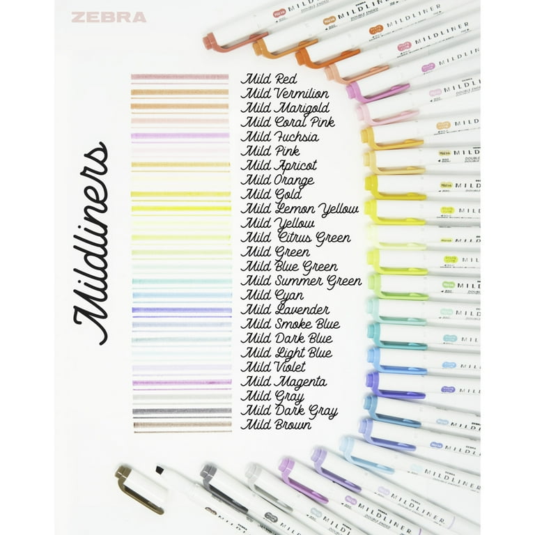 Zebra Mildliner Rotulador De Doble Punta - Pincel / Fino - Rojo Suave - Stationery Pal