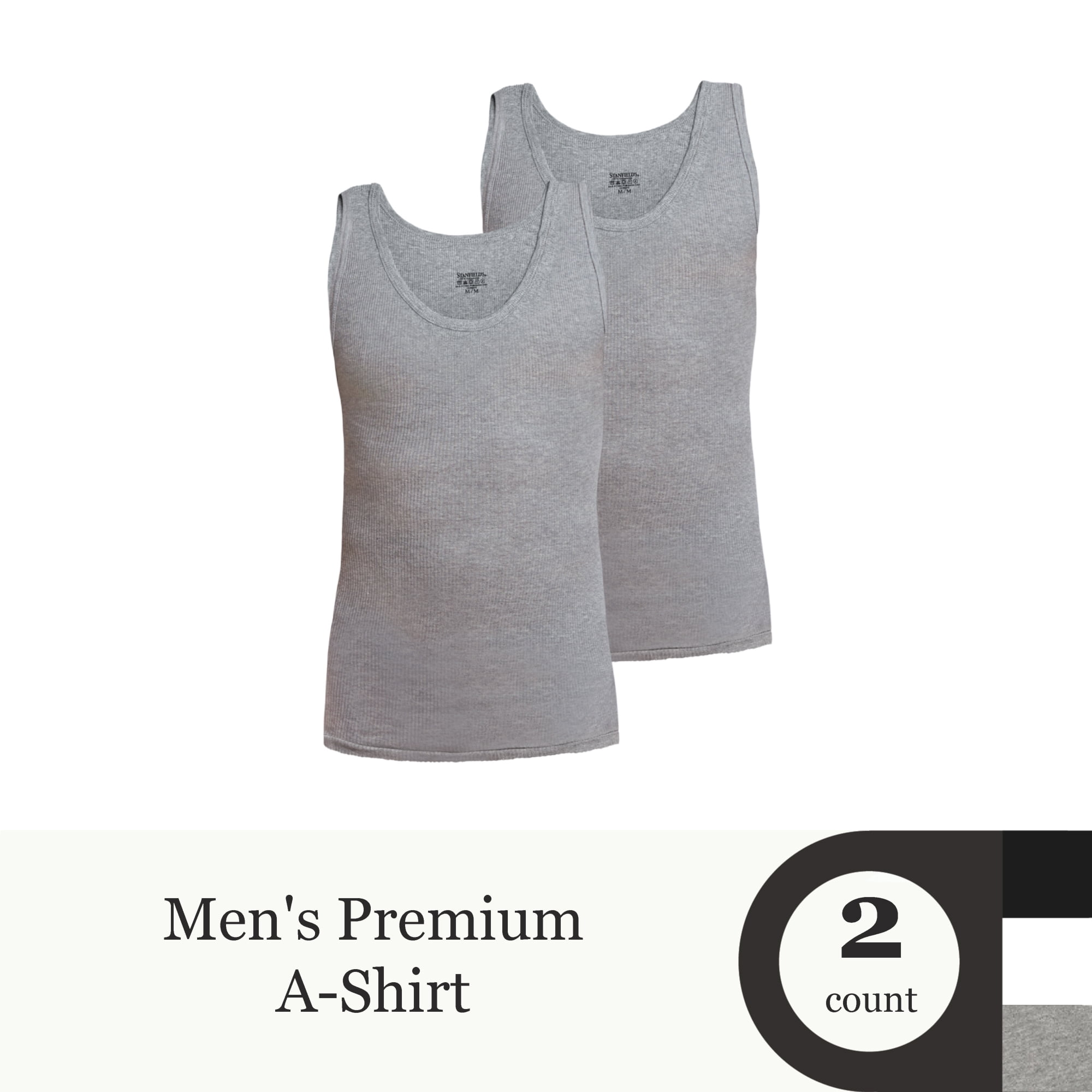 Stanfield's Men's 2 Pack Premium Cotton Tank Undershirt