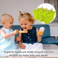 thumbnail image 5 of Popsicle Molds Silicone Popsicle Maker Homemade Ice Pop Mold Ice Pop Maker 12 Pieces Green, 5 of 8
