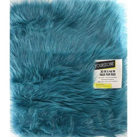 Your Zone Faux Fur 30x46 Navy Accent Rug Your Zone Faux Fur 30x46 Navy Accent Rug