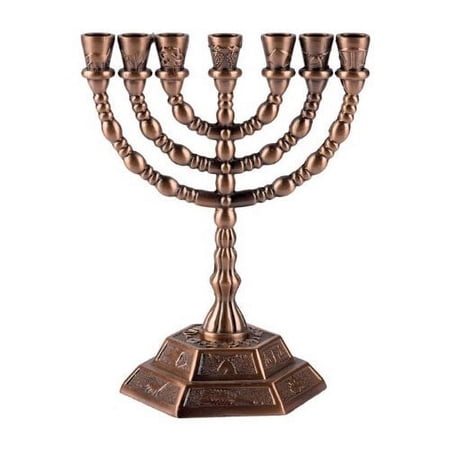 World of Judaica 7-Branch Menorah, Antique Copper