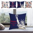thumbnail image 1 of Funda de Almohada Decorativa Navideña de Europa y Estados Unidos con Estatua Del Día de La Independencia, Funda de Cojín de Lino para Oficina., 1 of 6