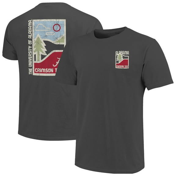 Men's Graphite Alabama Crimson Tide Comfort Colors Minimal Vista Distressed Graphics T-Shirt