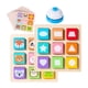 thumbnail image 1 of Rompecabezas de madera con forma de juego de mesa a juego de colores, juguetes educativos preescolares con tarjetas de campana para niños, niñas,, 1 of 7