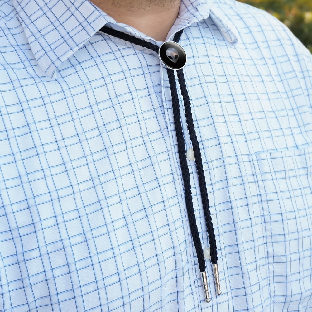 Alien Head in Space Western Southwest Cowboy Necktie Bow Bolo Tie