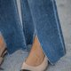 thumbnail image 5 of Mallas vaqueras Gibobby mujer cintura alta Pantalones acampanados con abertura ajustada con bolsillos M, 5 of 5