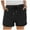 Black, variant on Women's High Waisted Gauze Cotton Shorts Linen-Like Breathable Drawstring Summer Beach Shorts with Pockets