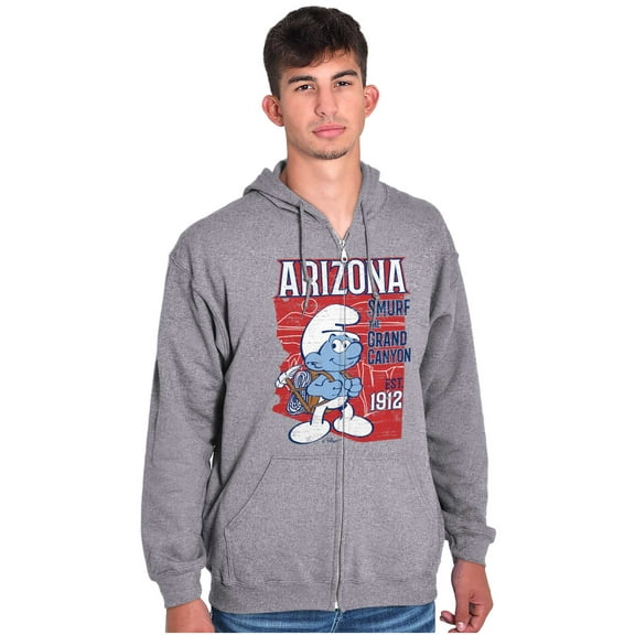 Arizona AZ Grand Canyon Cool Smurfs Zip Up Hoodie Men's Women's Brisco Brands S